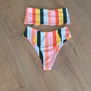 Women’s Bandeau Stripped Bikini